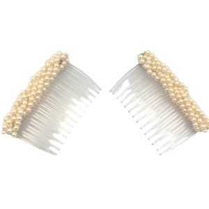 Faux Pearl Hair Comb Pin Clips Set